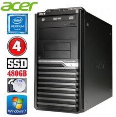 Acer Veriton M4610G MT G630 4GB 480GB+2TB DVD WIN7Pro cena un informācija | Stacionārie datori | 220.lv