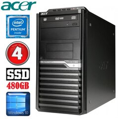 Acer Veriton M4610G MT G630 4GB 480SSD DVD WIN10 cena un informācija | Stacionārie datori | 220.lv