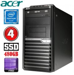 Acer Veriton M4610G MT G630 4GB 480SSD DVD WIN10Pro cena un informācija | Stacionārie datori | 220.lv