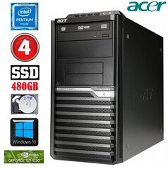 Acer Veriton M4610G MT G630 4GB 480SSD+2TB GT1030 2GB DVD WIN10 cena un informācija | Stacionārie datori | 220.lv