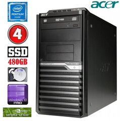 Acer Veriton M4610G MT G630 4GB 480SSD+2TB GT1030 2GB DVD WIN10Pro cena un informācija | Stacionārie datori | 220.lv