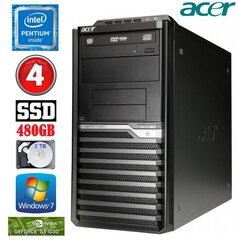 Acer Veriton M4610G MT G630 4GB 480SSD+2TB GT1030 2GB DVD WIN7Pro cena un informācija | Stacionārie datori | 220.lv