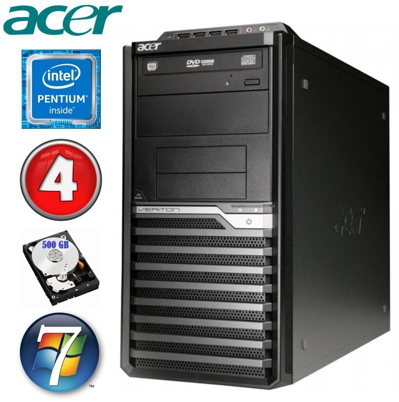 Acer Veriton M4610G MT G630 4GB 500GB DVD WIN7Pro cena un informācija | Stacionārie datori | 220.lv