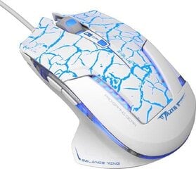 " e-blue мышь mazer pro, 2500dpi, оптическая, 6 кнопок, usb-кабель, бело-голубая, игровая, e-box цена и информация | Мыши | 220.lv
