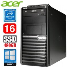Acer Veriton M4610G MT G630 16GB 480SSD DVD WIN10Pro cena un informācija | Stacionārie datori | 220.lv