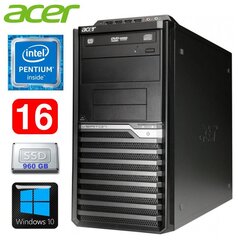 Acer Veriton M4610G MT G630 16GB 960SSD DVD WIN10 cena un informācija | Stacionārie datori | 220.lv