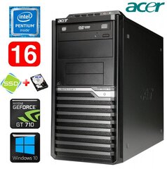Acer Veriton M4610G MT G630 16GB 120SSD+500GB GT710 2GB DVD WIN10 cena un informācija | Stacionārie datori | 220.lv