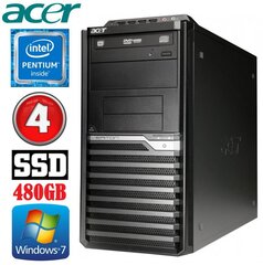 Acer Veriton M4610G MT G630 4GB 480SSD DVD WIN7Pro cena un informācija | Stacionārie datori | 220.lv