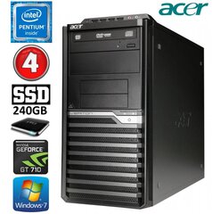 Acer Veriton M4610G MT G630 4GB 240SSD+1TB GT710 2GB DVD WIN7Pro cena un informācija | Stacionārie datori | 220.lv