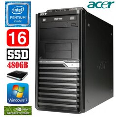Acer Veriton M4610G MT G630 16GB 480SSD+1TB GT1030 2GB DVD WIN7Pro cena un informācija | Stacionārie datori | 220.lv