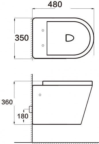 Tualetes pods Rico Rimless Duroplast Slim ar lēni nolaižamu vāciņu цена и информация | Tualetes podi | 220.lv