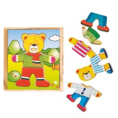 Koka lāču apģērba puzle Woody 90010 cena un informācija | Rotaļlietas zīdaiņiem | 220.lv