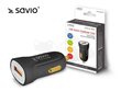 Savio SA-05 melns automašīnas tālruņa lādētājs cena un informācija | Lādētāji un adapteri | 220.lv