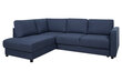 Stūra dīvāns Scott OEL, zils, pa kreisi cena un informācija | Stūra dīvāni | 220.lv