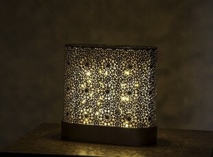 Metāla laterna ar Led lampiņām 20x10,5x17 cm cena un informācija | Galda lampas | 220.lv