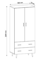 Skapis Visby S2D2S, balts/pelēks цена и информация | Шкафы | 220.lv