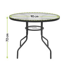 Āra galds Jupiter 90 cm, melns cena un informācija | Dārza galdi | 220.lv