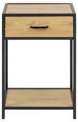 Ночной шкафчик с тумбочкой Seaford, коричневый/черный цена и информация | Прикроватные тумбочки | 220.lv