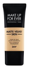 Matēts grima pamats Make Up For Ever Matte Velvet Skin Liquid Full Coverage Foundation 24H, 30 ml, Y - 335 dark Sand, Y - 335 dark Sand cena un informācija | Grima bāzes, tonālie krēmi, pūderi | 220.lv