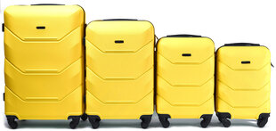4 koferu komplekts Wings 147-4, dzeltens cena un informācija | Koferi, ceļojumu somas | 220.lv