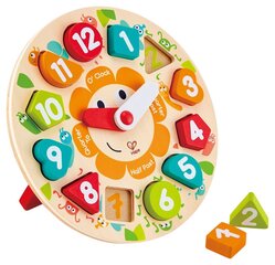 Koka puzle pulkstenis Hape, E1622A cena un informācija | Attīstošās rotaļlietas | 220.lv