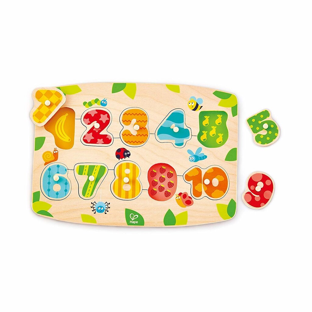 Koka puzle Skaitļi Hape, E1404A цена и информация | Attīstošās rotaļlietas | 220.lv