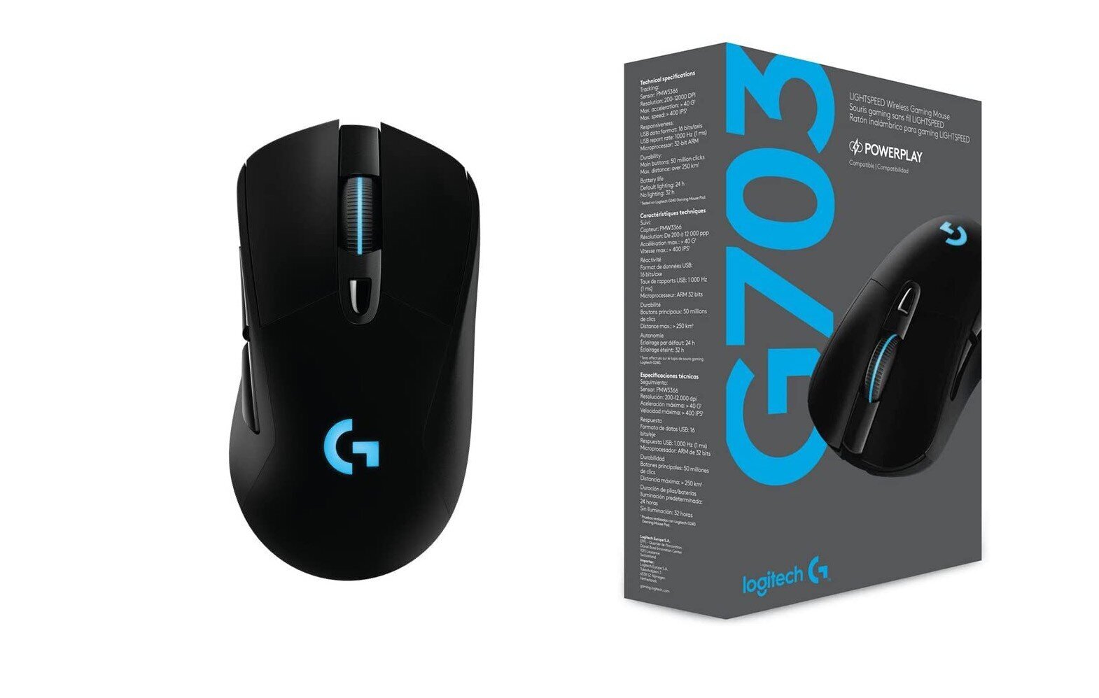 Logitech G703 HERO, melns cena un informācija | Peles | 220.lv