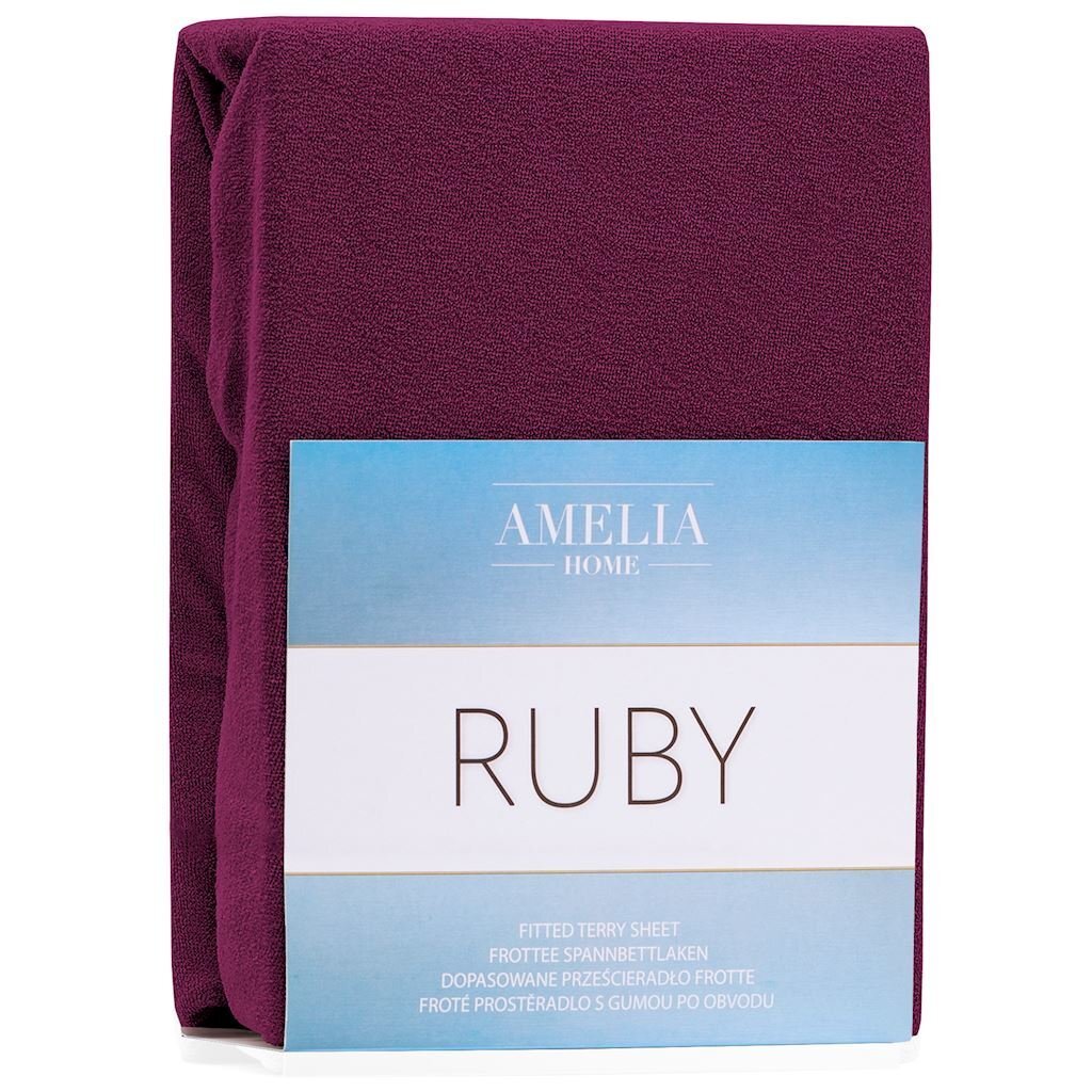 AmeliaHome frotē palags ar gumiju Ruby, 160x200 cm cena un informācija | Palagi | 220.lv