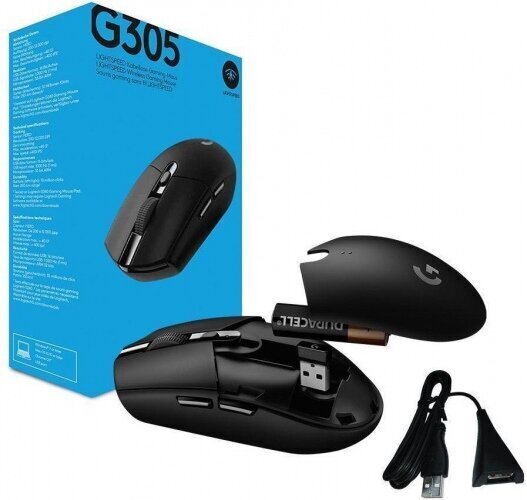 Logitech G305 EWR2,melns цена и информация | Peles | 220.lv