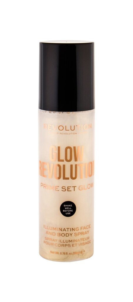 Izsmidzināms izgaismojošs līdzeklis Makeup Revolution London Glow Revolution Illuminating Face And Body 200 ml цена и информация | Grima bāzes, tonālie krēmi, pūderi | 220.lv