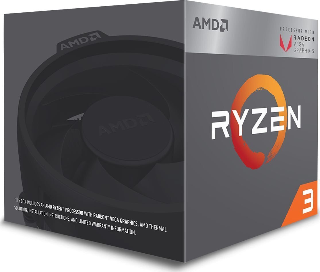 AMD Ryzen 3 3200G procesors 3,6 GHz 4 MB L3 Box cena un informācija | Procesori (CPU) | 220.lv