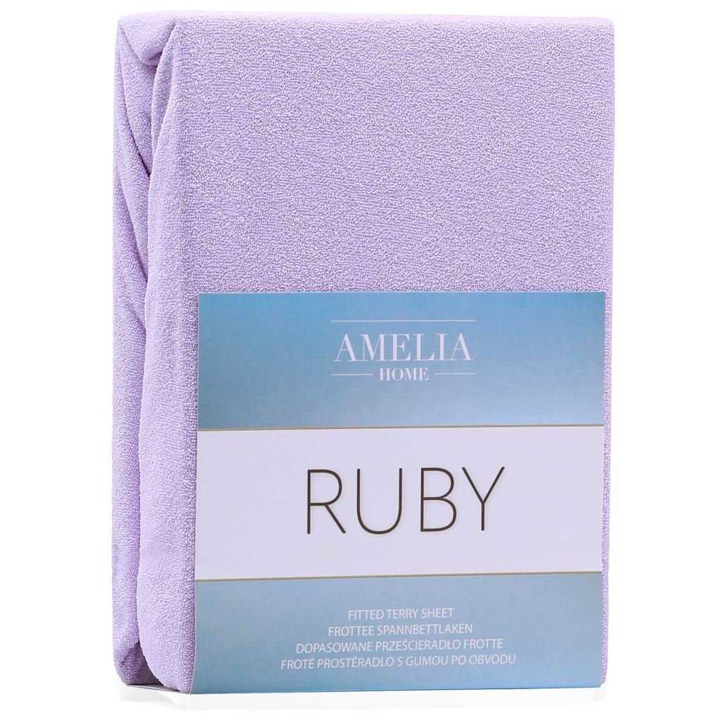 AmeliaHome frotē palags ar gumiju Ruby, 90x200 cm cena un informācija | Palagi | 220.lv