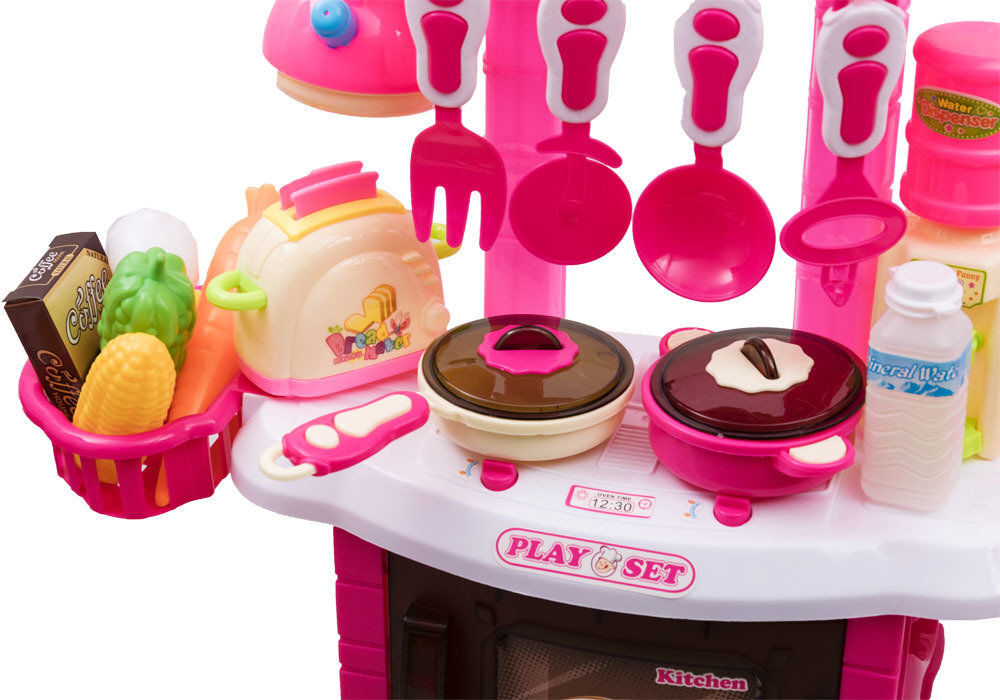 Rotaļu skaitītājs ar iepirkšanās ratiņiem un virtuvīti, rozā цена и информация | Rotaļlietas meitenēm | 220.lv