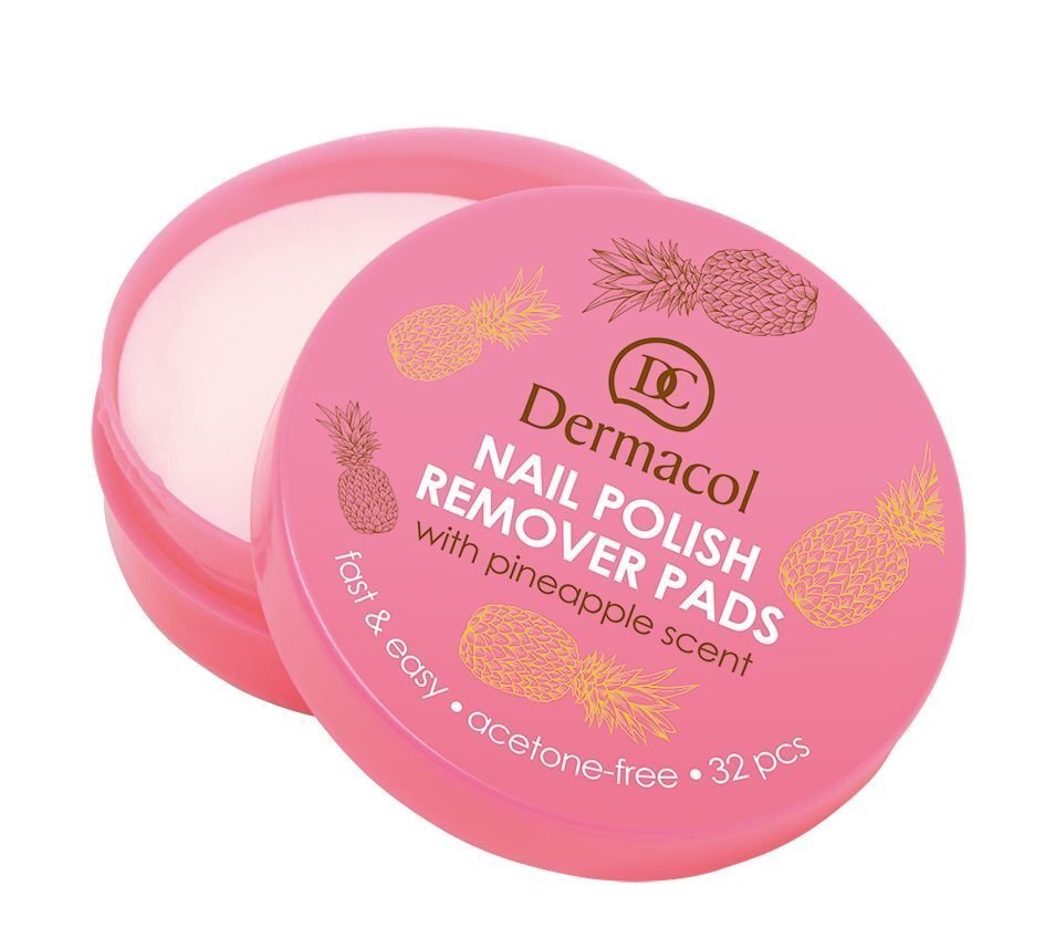 Nagu laka noņemšanas līdzeklis Dermacol Nail Polish Remover Pads 32 gab cena un informācija | Nagu lakas, stiprinātāji | 220.lv