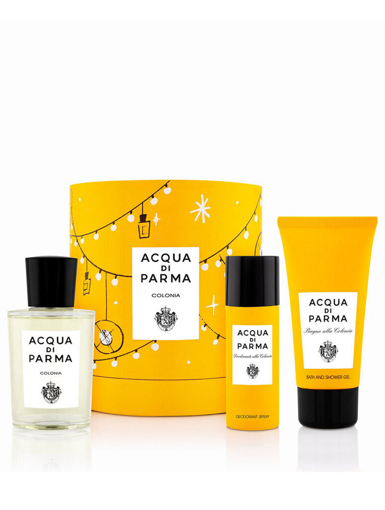 Komplekts Acqua di Parma Colonia sievietēm un vīriešiem: odekolons EDC 100 ml + dušas želeja 75 ml + dezodorants 50 ml cena un informācija | Sieviešu smaržas | 220.lv
