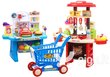 Rotaļu preču galds ar iepirkumu ratiņiem un virtuvīti, zilā krāsā cena un informācija | Rotaļlietas meitenēm | 220.lv