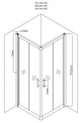 Душевая кабина Mexen Rio, 70x70, 80x80, 90x90, черная цена и информация | Душевые кабины | 220.lv