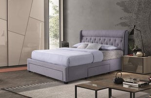 Кровать Luca с выдвижными ящиками, 180х200 см, серая цена и информация | Кровати | 220.lv