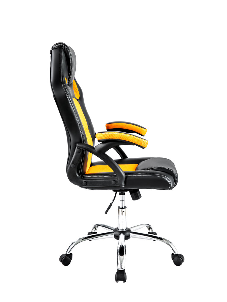 Spēļu krēsls NORE Lannister, melns/oranžs cena un informācija | Biroja krēsli | 220.lv