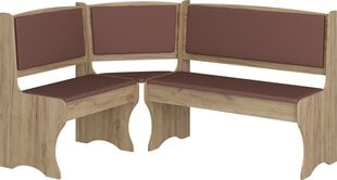 Угловой комплект столовой с табуретками, дубового/коричневого цвета цена и информация | Комплекты мебели для столовой | 220.lv