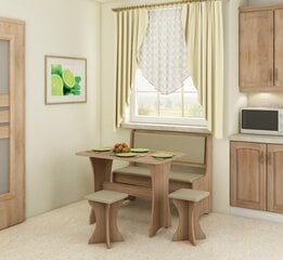 Комплект для столовой с табуретками, дубового/кремового цвета цена и информация | Комплекты мебели для столовой | 220.lv