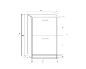 Apavu skapis Athena 2/60, brūns цена и информация | Полки для обуви, банкетки | 220.lv