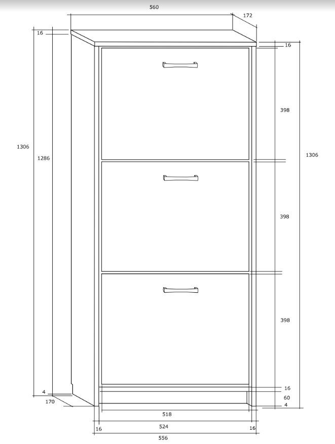 Apavu skapis Athena 3/60L, brūns цена и информация | Apavu skapji, apavu plaukti, priekšnama soliņi | 220.lv