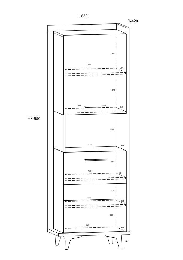 Plaukts Meblocross Box 07 2D, tumši brūns/balts цена и информация | Plaukti | 220.lv