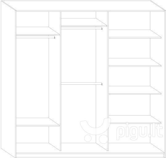 Skapis Rico L220D, brūns / balts цена и информация | Skapji | 220.lv