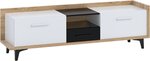 TV galdiņš Meblocross Box 09 2D1S, gaiši aozola/baltas krāsas