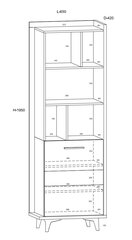 Plaukts Meblocross Box 06 1D, tumši brūns/balts цена и информация | Полки | 220.lv