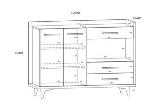 Kumode Meblocross Box 02 2D3S, gaiši brūna/balta цена и информация | Комоды | 220.lv