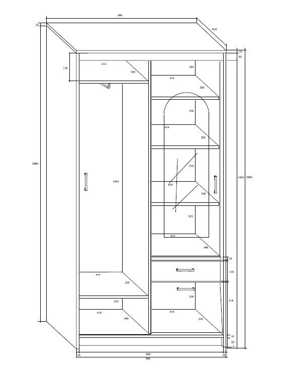 Skapis Aleksander 3, brūns цена и информация | Skapji | 220.lv