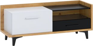 TV galdiņš Meblocross Box 08 1D1S, baltā/gaišā ozolkoka krāsā cena un informācija | TV galdiņi | 220.lv